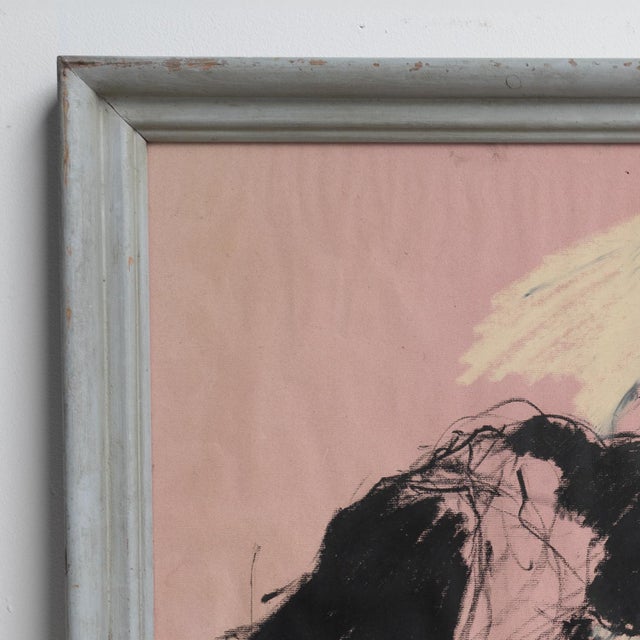 Drawing/Sketching Materials Vintage Original Pastel Drawing Depicting a Dramatic Scene by David Azuz, 1960s/1970s For Sale - Image 7 of 14