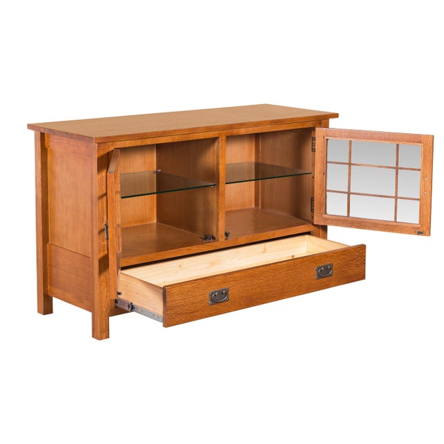 Mission Quarter Sawn Oak 48" Tv Stand For Sale - Image 15 of 15