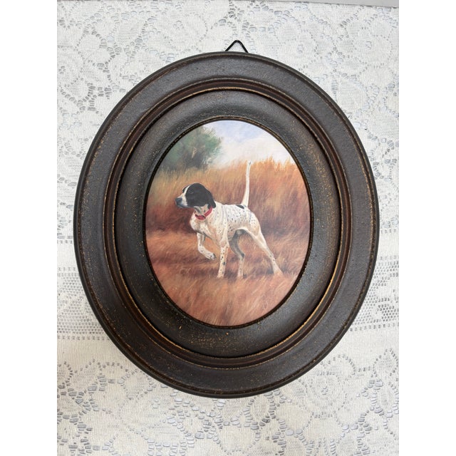 Vintage Americana Oval Framed Dog Image For Sale - Image 4 of 7