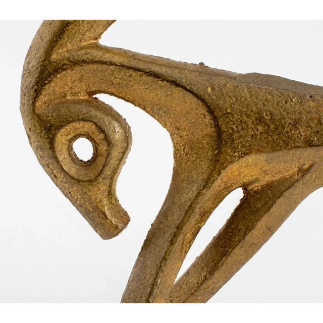 Frederic Weinberg (American, XX), Modernist brass sculpture of a gazelle, initialed "F.W." on front right leg.