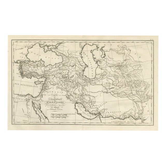 Alexander the Great's Expedition to the Indus Map from Danville, 1818 For Sale