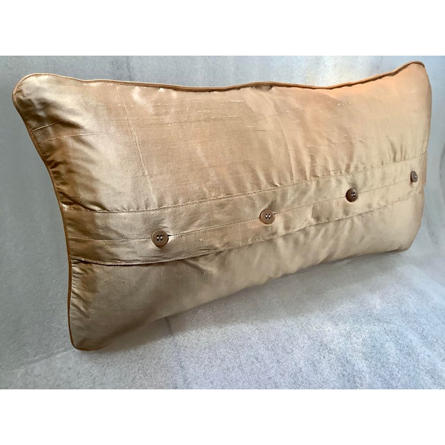 Textile Garden Floral Embroidered Decorative Silk Lumbar Pillow Cover For Sale - Image 7 of 7