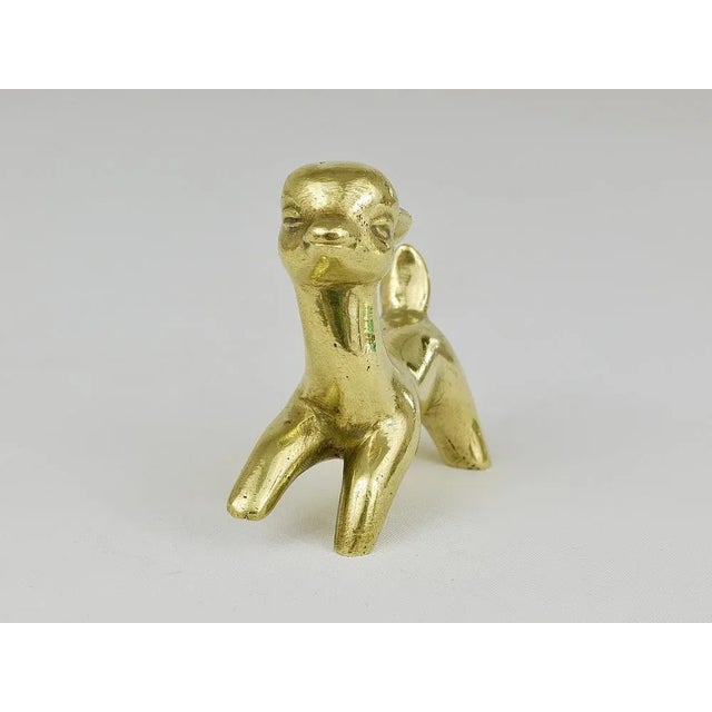 Mid-Century Brass Fawn Figurine by Walter Bosse for Hertha Baller, Austria, 1950s For Sale - Image 4 of 12