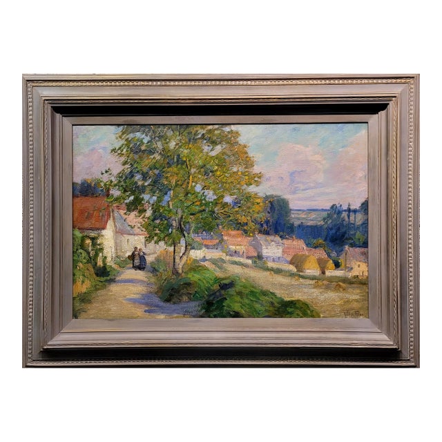 Pauline Palmer -Walking the Backstreet of Provincetown W/ Roofs Tops View-Oil Painting For Sale