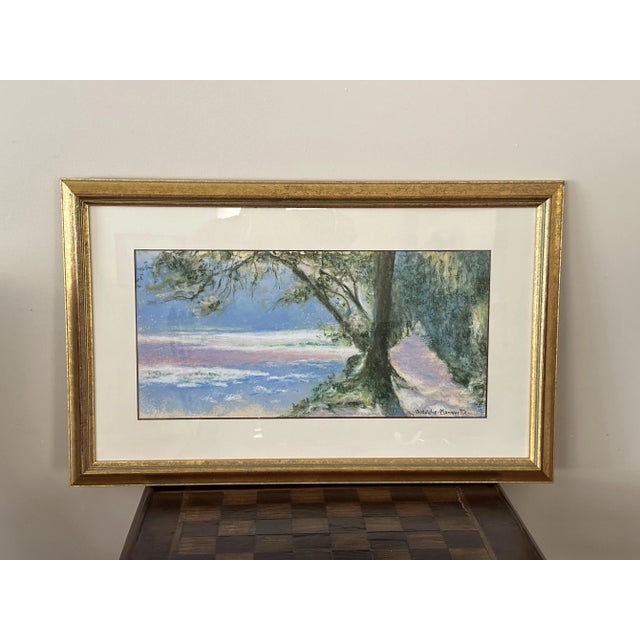 Contemporary Pastel Post-War Impressionist Watercolor by Rodolphe Planquette, Professionally Framed For Sale - Image 3 of 9