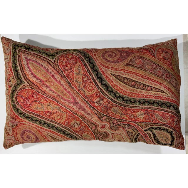 Single Antique Pillow Made From Kashmir Shawl For Sale - Image 11 of 11