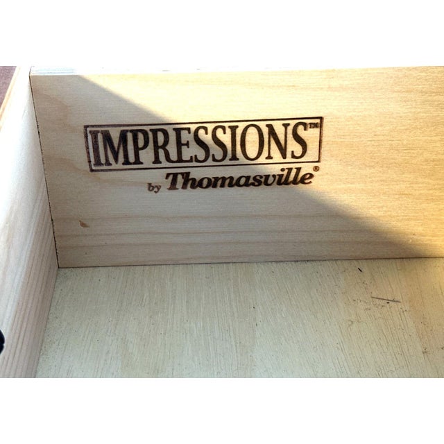 Wood Impressions by Thomasville 9 Drawer Pine Wood Dresser Organizer Vintage Classic For Sale - Image 7 of 8