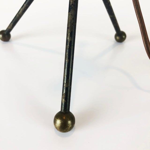 Brown Small Iron and Brass Lamp Attributed to Arturo Pani For Sale - Image 8 of 14