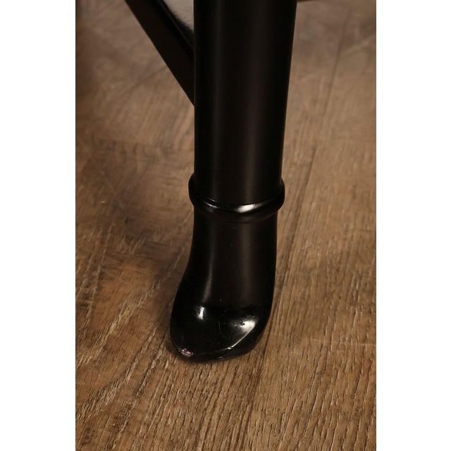 12 Custom Black Lacquered Asian Inspired Dining Chairs For Sale - Image 13 of 18