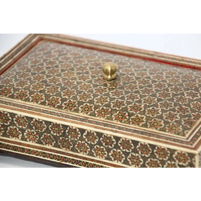 1900 - 1909 Moorish Decorative Sadeli Micro Mosaic Inlaid Jewelry Box For Sale - Image 5 of 11