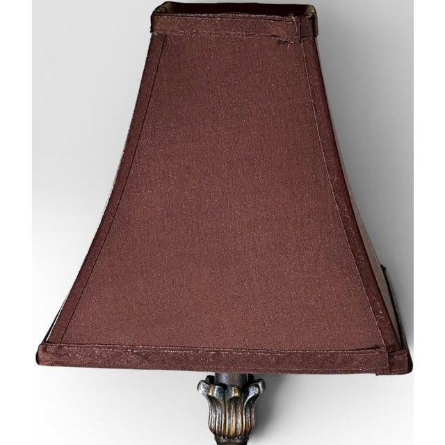 Late 20th Century Contemporary Neoclassical Bronze Finished Fluted Buffet Lamps - A Pair For Sale - Image 9 of 16