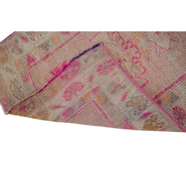 2x11 Ft Approx Pink Kurdish Herki Hand-Knotted Distressed Runner For Sale - Image 11 of 11