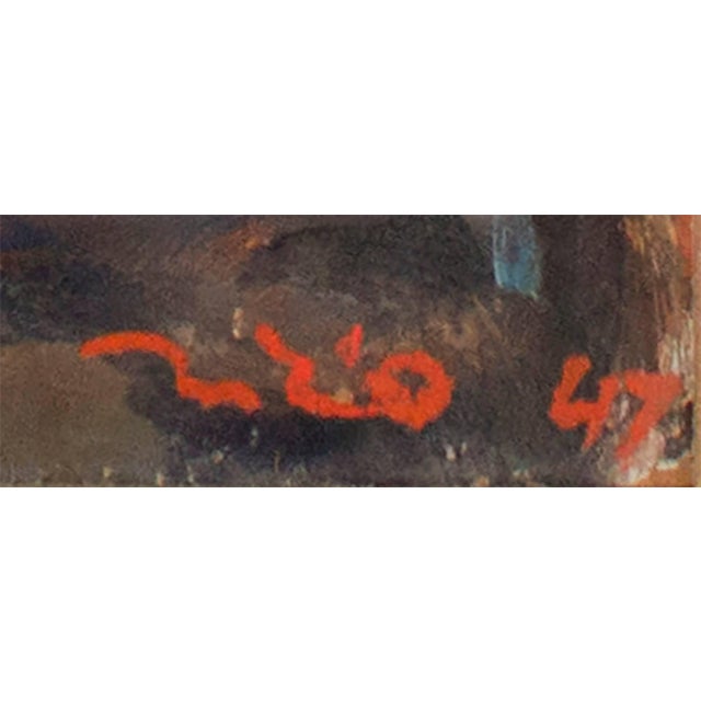 Religious Eliyahu Sigard, Young Religious Man 1947 Palestine, Israeli Judaica Painting For Sale - Image 3 of 3