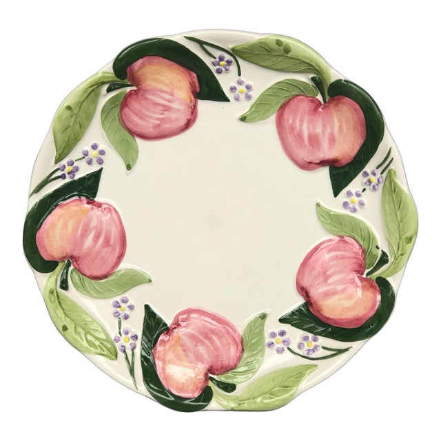 Vintage Decorative Majolica Pottery Plate For Sale
