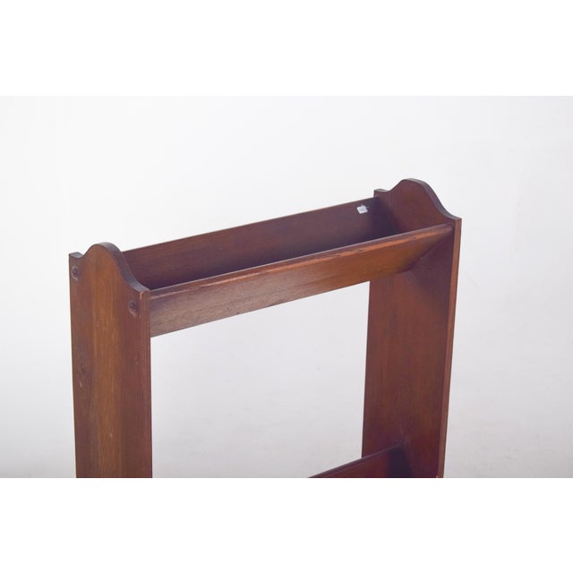 Portuguese Oak Magazine Rack, 1950s For Sale - Image 3 of 8