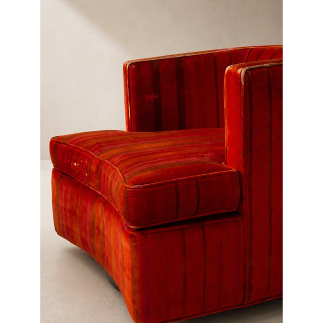 Red Pair of Harvey Probber Swivel Lounge Chairs For Sale - Image 8 of 9