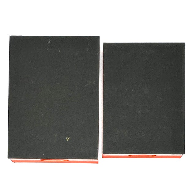 Wood Vintage High Gloss Lacquer Red Nesting Trays - Set of 2 For Sale - Image 7 of 17