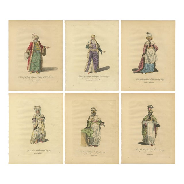 Thomas Jefferys, Ottoman Costumes, Hand-Colored Engravings, 1767, Set of 6 For Sale