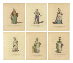 Thomas Jefferys, Ottoman Costumes, Hand-Colored Engravings, 1767, Set of 6