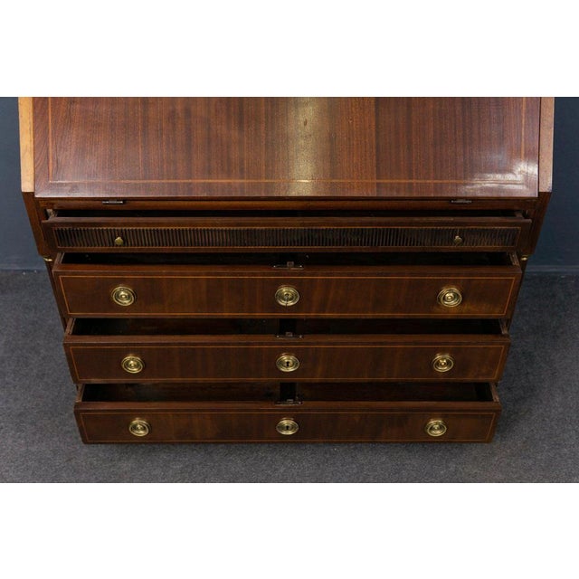 Biedermeier Secretary in Mahogany Veneer For Sale - Image 6 of 18