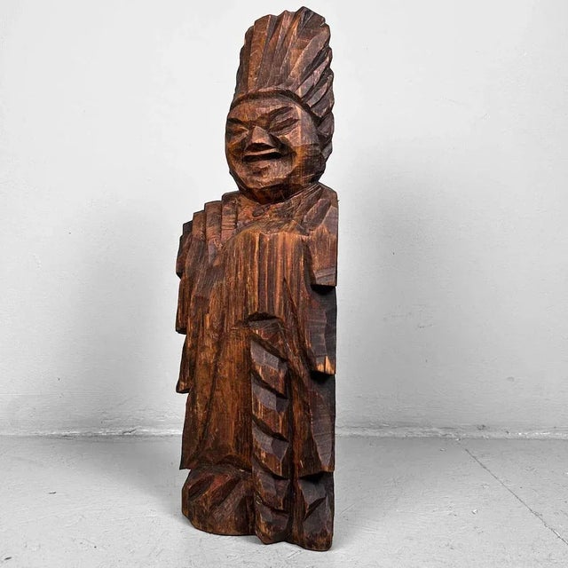 Taisho God of Protection Inami Woodcarving, Japan., 1920s For Sale - Image 4 of 9