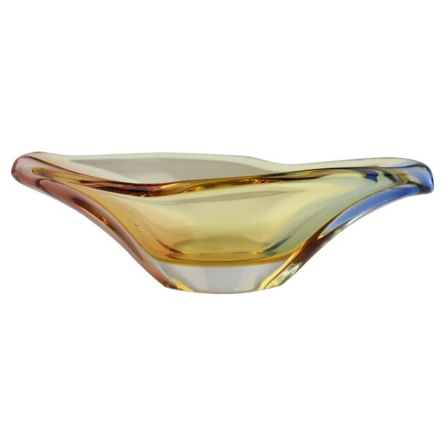 Yellow Mid-Century Glass Bowl by Josef Hospodka, 1960s For Sale - Image 8 of 8