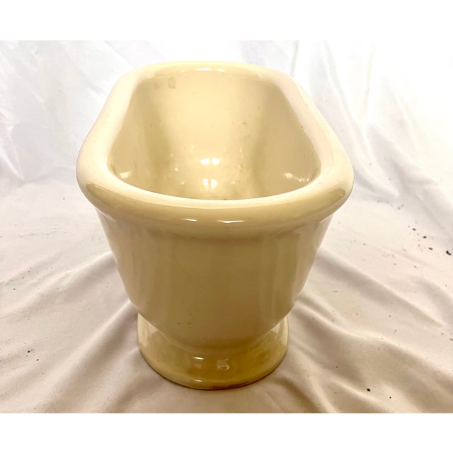Antique Late 1800s French Porcelain Cast Iron Footed Oval Planter For Sale In Dallas - Image 6 of 12