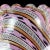 Mid-Century Modern Vintage Murano Fratelli Toso Pink White Copper Aventurine Ribbons Italian Art Glass Scalloped Rim Bowl For Sale - Image 3 of 4
