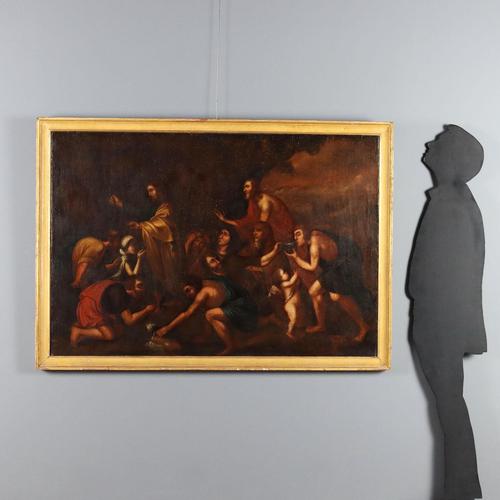 Oil on canvas. French school, late 17th century. The painting is inspired by the one by Nicolas Poussin, created around...