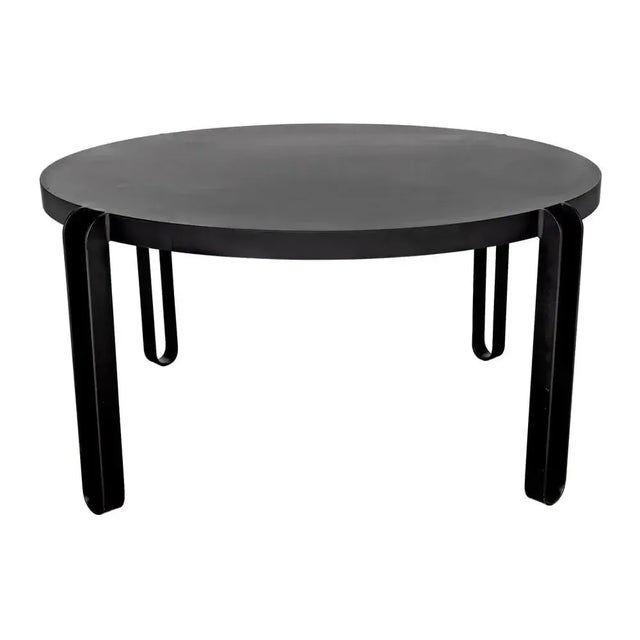 Mid-Century Modern NOIR Marcellus Dining Table, 63", Black Metal For Sale - Image 3 of 6