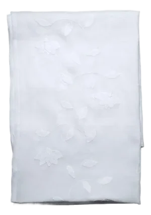 Liana 6-Seat White Applique Tablecloth