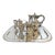 Mexican Modernistic Sterling Silver Tea Coffee Set by Hector Aguilar For Sale