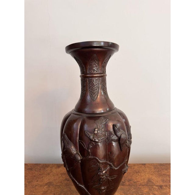 Large Antique Japanese Bronze Vase, 1900 For Sale - Image 3 of 7