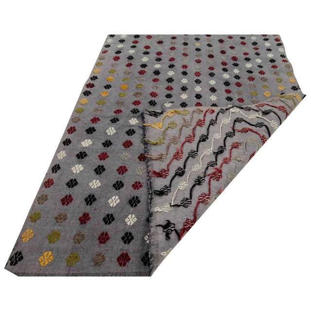 Mid 20th Century Vintage Embroidered Kilim -2′10″ × 21′4″ For Sale - Image 5 of 7