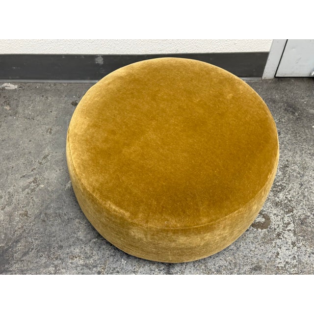 Brown Bespoke Mohair Brown Sugar Ottoman For Sale - Image 8 of 12