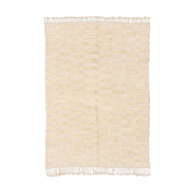 Ivory Hand-Knotted Wool Rug by Azele Studio For Sale - Image 8 of 8