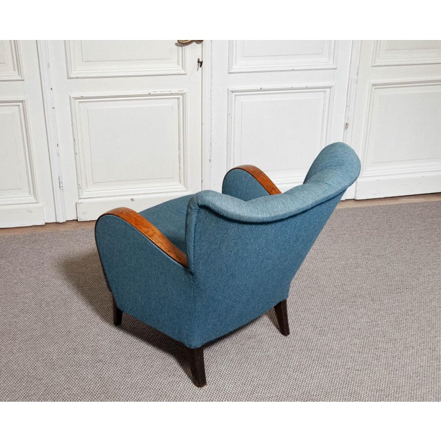 Art Nouveau Swedish Club Chair, 1940s For Sale - Image 3 of 9