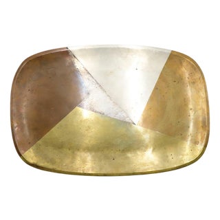 1970s Mexican Mixed Metal Tray by Los Castillo For Sale