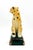 Late 20th Century Vintage Staffordshire Style Crackle Glazed Ceramic Cheetah on Green Pillow – Hollywood Regency / Safari Chic For Sale - Image 5 of 9
