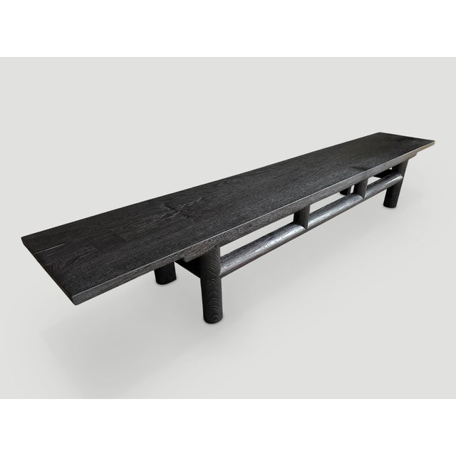 Andrianna Shamaris Monumental Teak Wood Bench For Sale - Image 16 of 18
