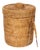 Artifacts Rattan Ice Bucket with Tongs in Honey Brown 10" - 2 Pieces For Sale