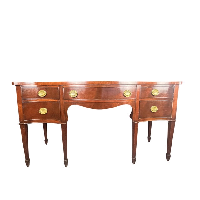 Hepplewhite Vintage Federal Hepplewhite Style Credenza Sideboard Buffet, C. 1900s For Sale - Image 3 of 15