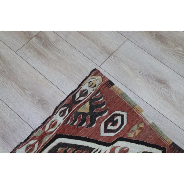 1960s Southwestern Style Handmade Oushak Area Kilim Rug For Sale - Image 10 of 12