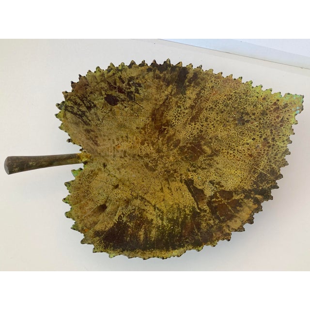Beautiful bronze leaf centerpiece sculpture is handmade by a French artisan. Please see our additional listings of this...