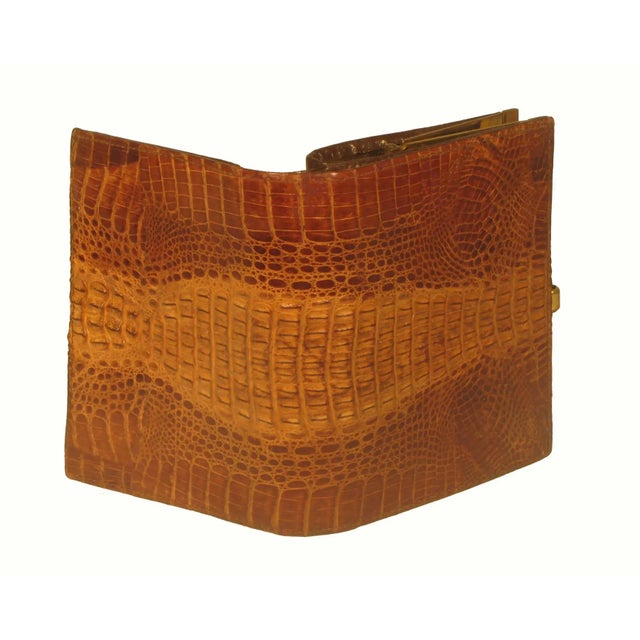 1950s Designer Vintage Genuine Crocodile Wallet For Sale - Image 5 of 7