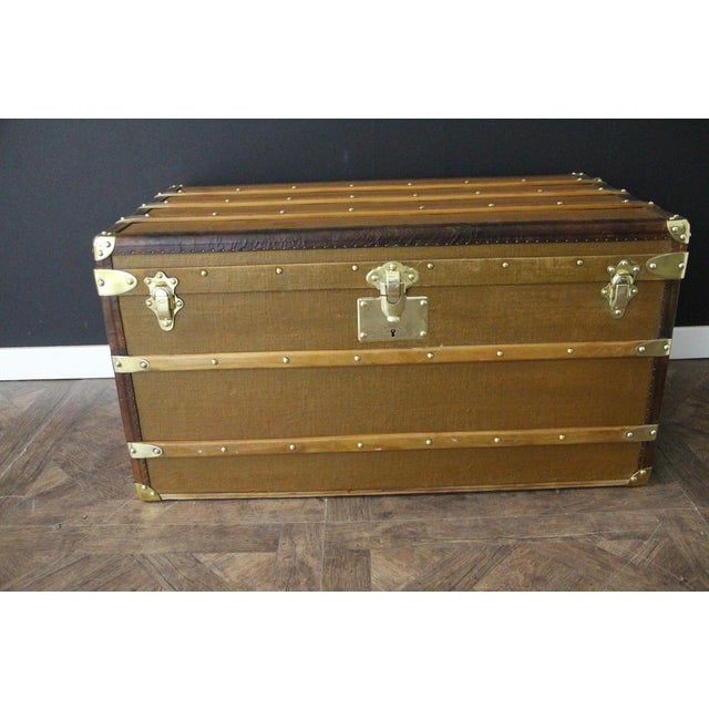 Vintage Trunk in Brown Canvas from Goyard, 1920s For Sale - Image 3 of 18