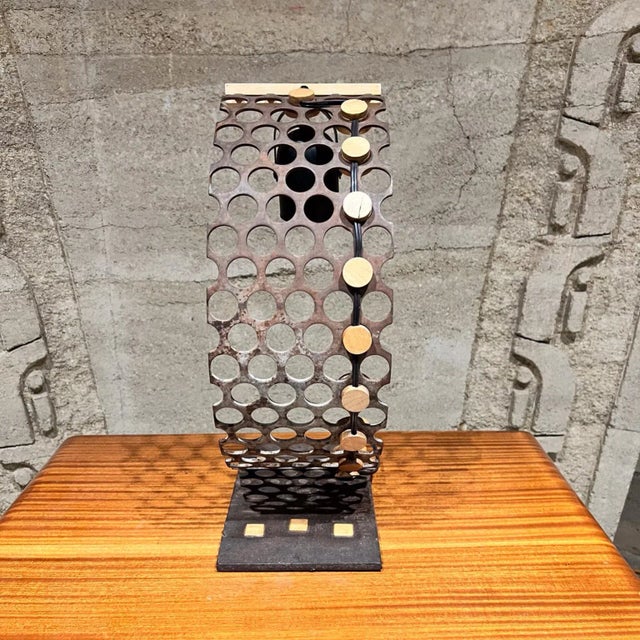 1970s Studio Desk Lamp Perforated Iron Art For Sale - Image 11 of 12