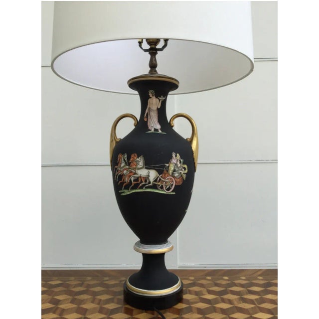 Pair of 1950s Neoclassical Urn Lamps With Shades For Sale In Memphis - Image 6 of 6
