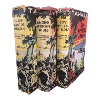 1930s Vintage Lot of 3 Boys Books: Tahara Adventure Series Hard Cover Books W Dust Jackets - Harold M. Sherman For Sale