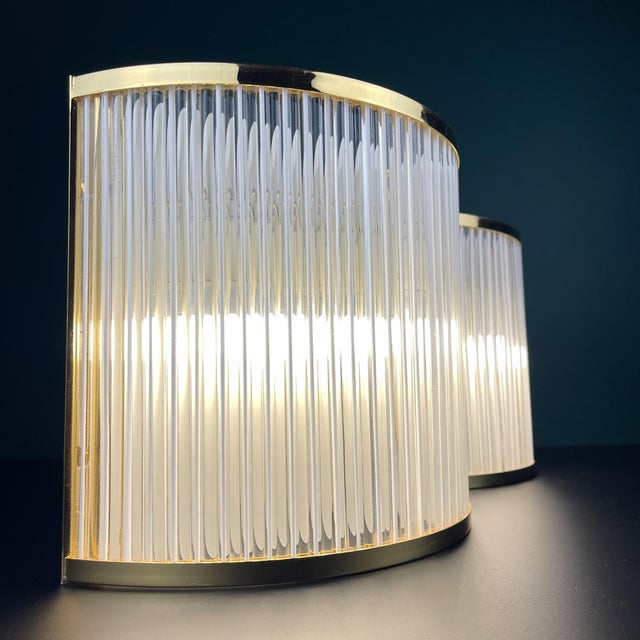 Art Deco Murano Wall Lamps by De Majo, Italy, 1970s , Set of 2 For Sale - Image 6 of 17